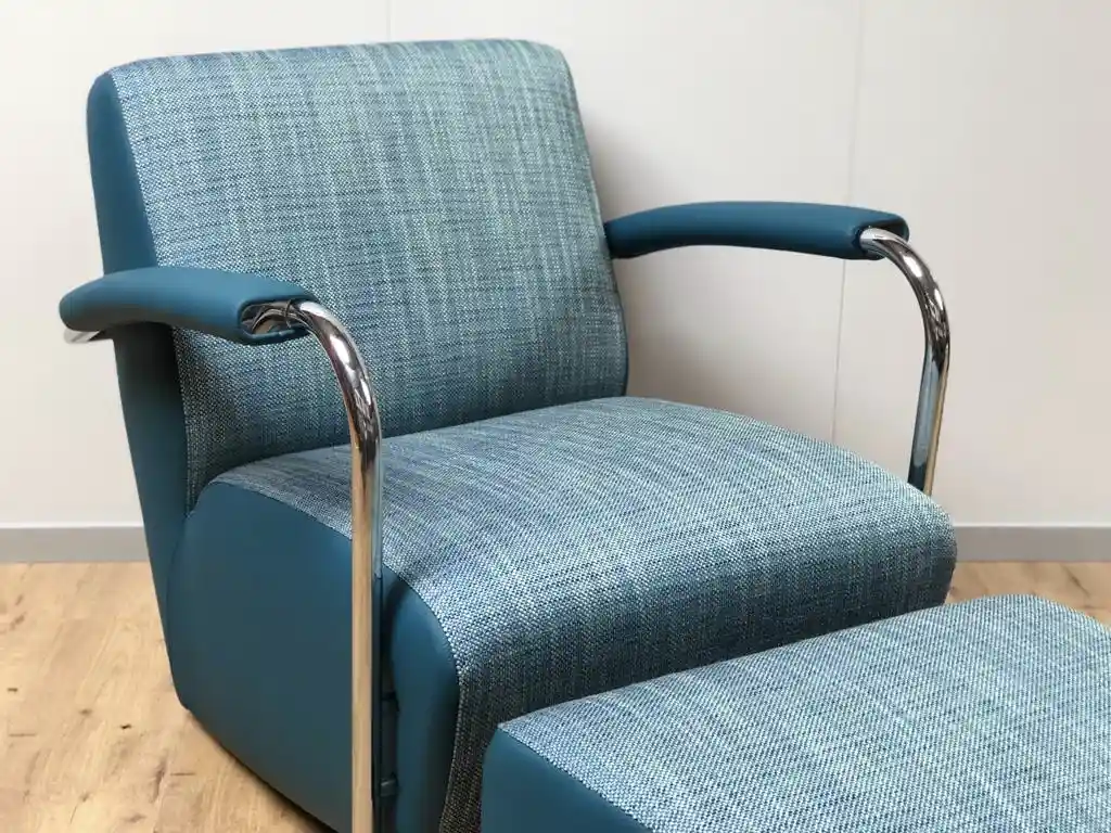 Scylla Leolux in leder en stof – LeoLux, herstoffering door Holland Design Label Breda